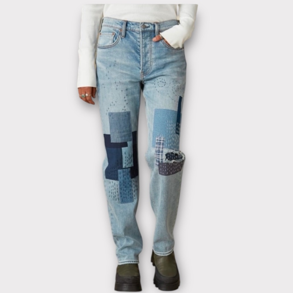 New Sundance Avalee Patchwork Jeans Straight Leg‎ NWOT